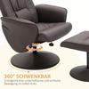 2-Piece Armchair Set, Armchair with Footstool, Recliner with Footstool, Height-Adjustable, Reclining Backrest, Brown
