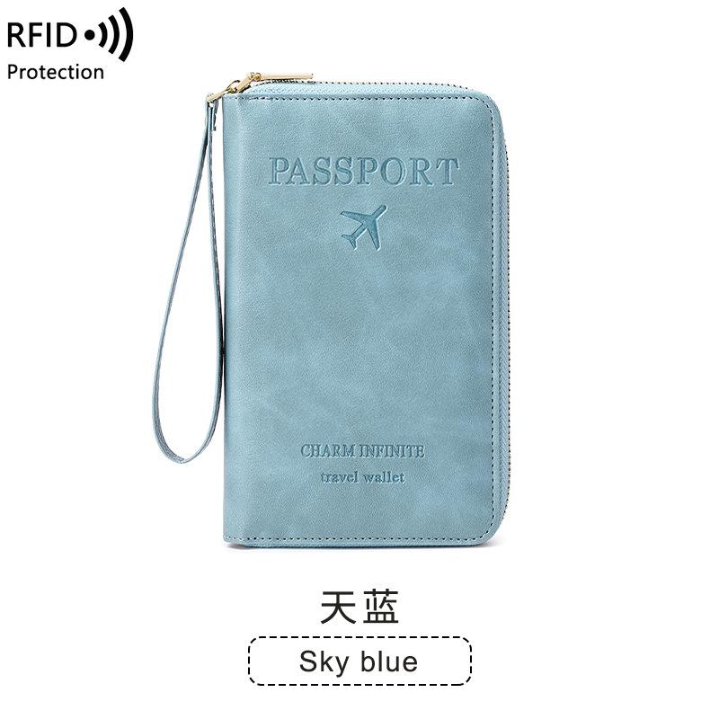 New Passport Folder Ticket Storage Document Bag Zipper Long Wallet Multifunctional Travel Passport Bag