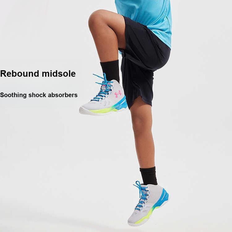 Under Armour Детские кроссовки Curry 2 Retro GS Splash Party Серый Halo-Gray Electric-Blue 3026305-100