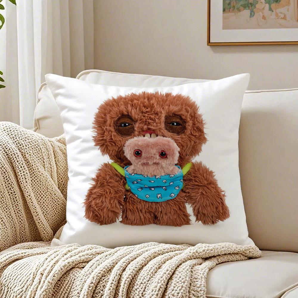 Weird Unique Toy FFuggler DDolls Cushion Cover Linen Pillowcase Soft  for Sofa Bed Home Room Decor