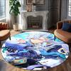 1pc Genshin Impact Neuvillette2 Print Round Carpet Chair Round Carpet Suitable for Bedroom Living Room Home Decorative Carpet
