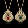 Ювелирные изделия Имитация Цветной Сокровище Золото Ретро Изысканное Круглое Полое Подвеска Ожерелье Основной 9 мм