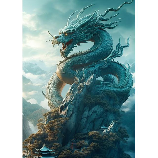 Fantasy Oriental Dragon In The Clouds Prints Poster Canvas Painting Modern Wall Art Pictures For Living Room Bedroom Home Decor
