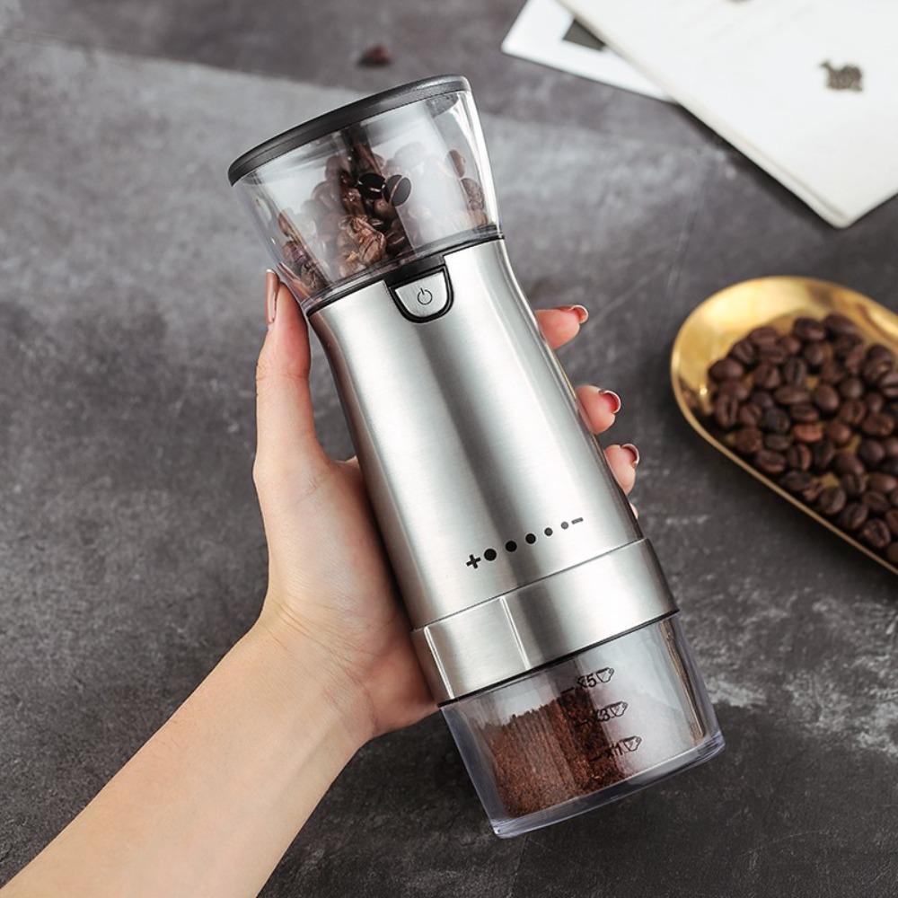 Adjustable Burr Portable Electric Coffee Grinder Automatic Coffee Bean Grinding Machine  Home