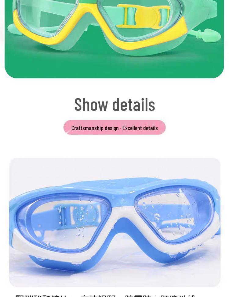 Kids' Waterproof Anti-Fog HD Swim Goggles & Cap Set with Medium Frame - Ideal for Boys and Girls