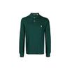 Polo Solid Slim Fit Square Collar Long Sleeve Polo Shirt Men Tops Green 710681126-084