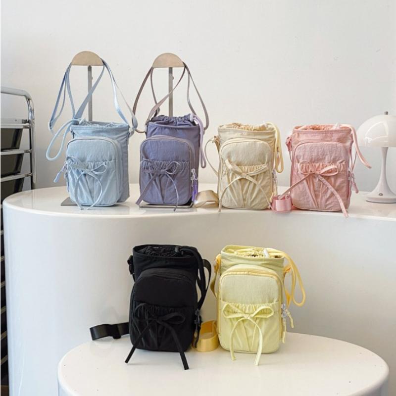 Сумка для хранения бутылки с водой с бантом, водонепроницаемая спортивная сумка через плечо на шнурке, портативная, с ремешком, чехол для телефона, аксессуары для чашки