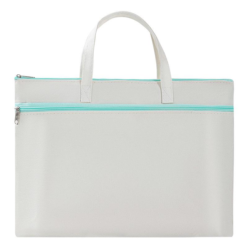 A4 Double-Layer Waterproof Document Bag - Oxford Cloth, Large Capacity, Zippered for Students