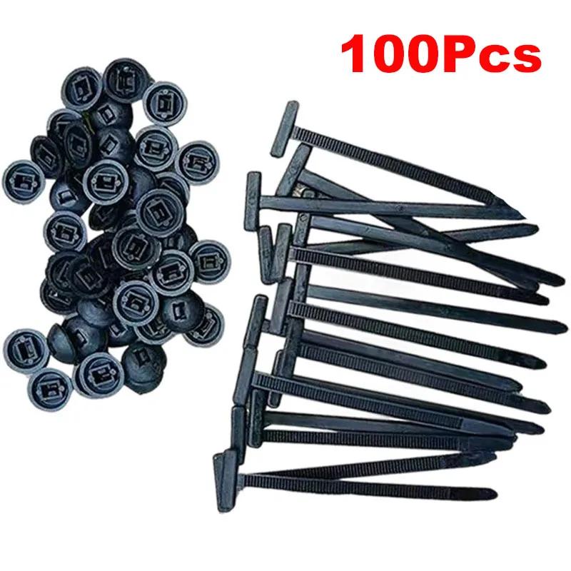 40/50/100pcs Nylon Cable Tie Buckle-Heavy Duty Zip Ties Holder with Pin&Button Design Plastic Cable Ties Tool Fasteners for Car