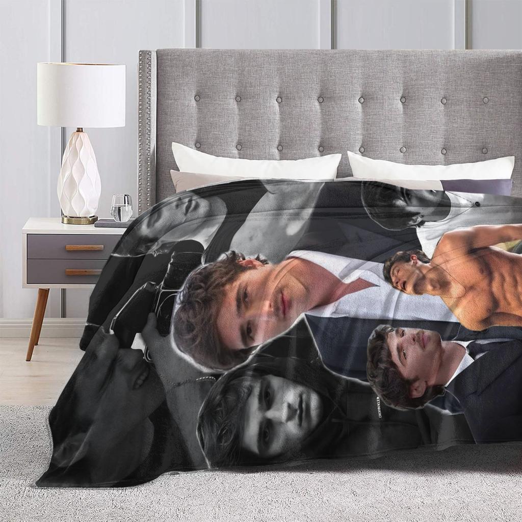Jacob Elordi Actor Photo Collage Blanket Quality Super Warm Throw Blanket Winter Travel Couch Bed Pattern Bedspread