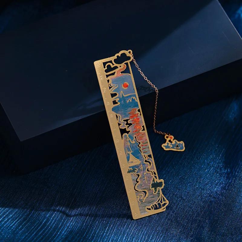 Ретро Классическая Европейская Закладка для Книги Винтажная Картина Маслом Серия Металлическая Полая Закладка Для Студентов Креативный Дизайн Подарок Учителю