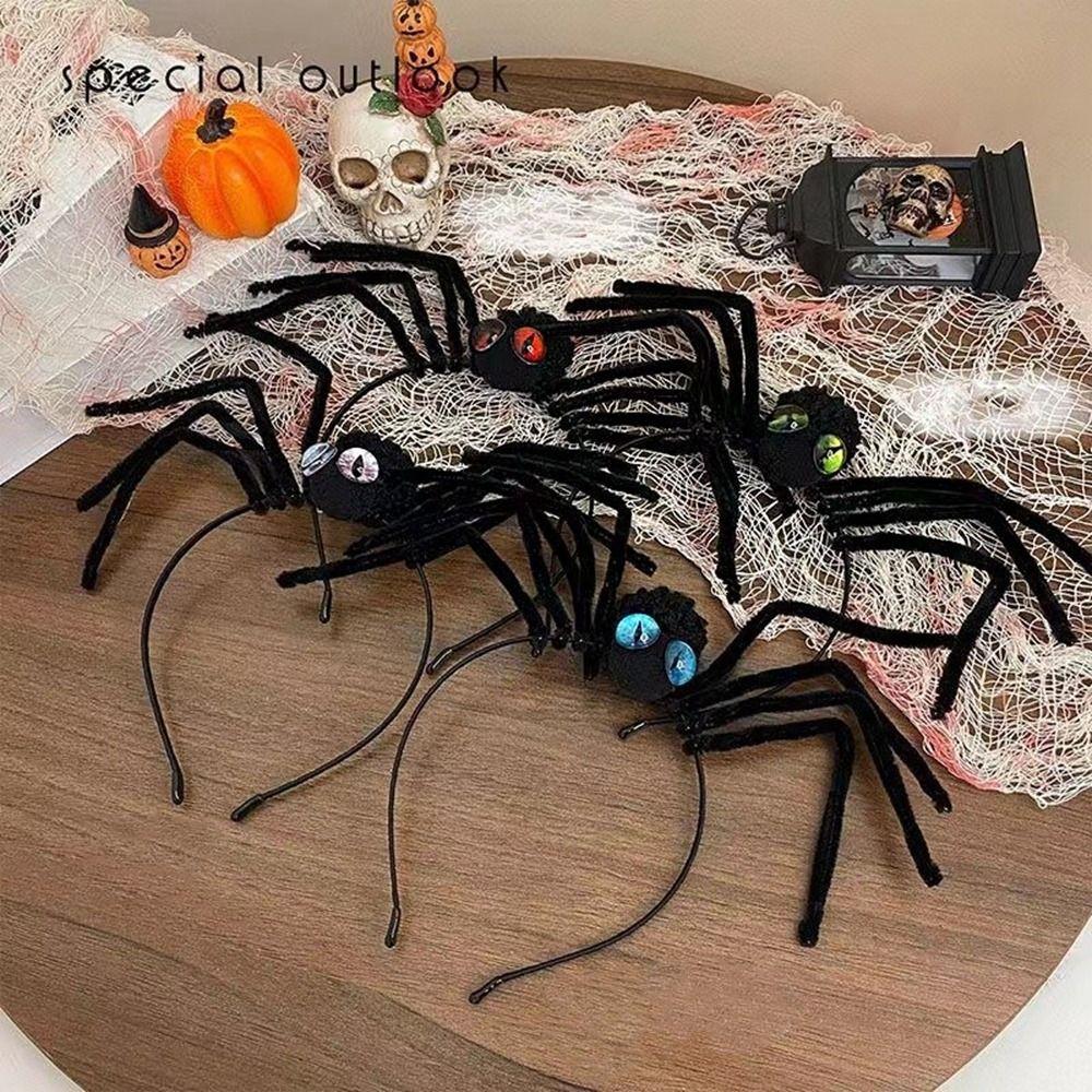 Plush Spider Halloween Headband Headwear Halloween Party Decorations Men