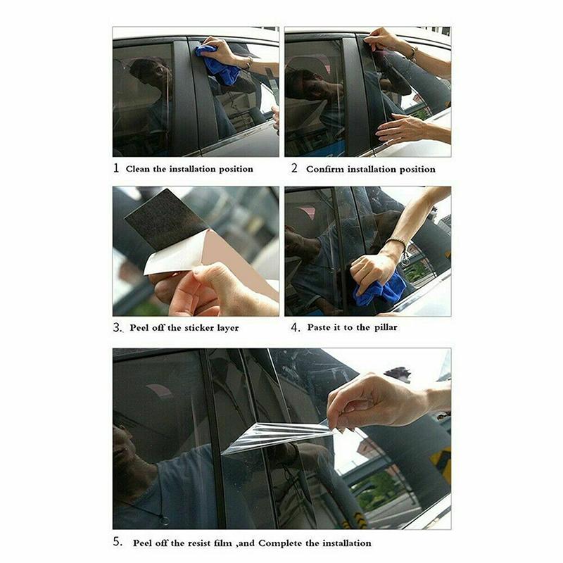 Стойки на оконные стойки автомобиля, наклейка на обшивку двери, глянцевая черная глянцевая черная наклейка для Hyundai Sonata 2015-2019, внешние аксессуары