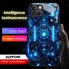 Роскошный Чехол-Бампер Светодиодный Flash для iPhone Air 17 16 E 15 14 13 12 Pro Max Plus С Узором Синий Алмаз