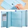 Blue Document Organizer Folio 12 Pockets Envelopes File Binder with Labels Stickers for Bills Checks Birth Certificates Home School Office