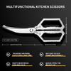 Kitchen Scissors Stainless Steel Sharp Silver Meat Scissors Heavy Duty Poultry Shears For Food Chicken Bones and Turkey5