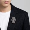 Punk Style Halloween Skeleton Brooch Rhinestone Gothic Skull Badge Lapel Pin  Unique Gift
