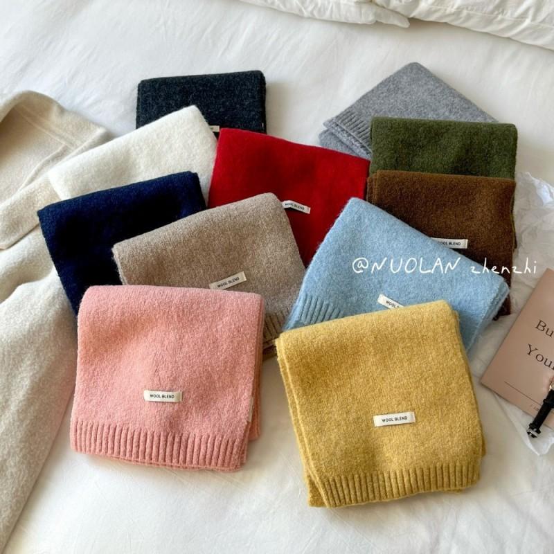 Soft Wool Blend Knit Scarf Women Winter Warm Lightweight Minimalist Style Long Wrap Shawl In Multiple Colors