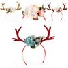 Милая рождественская повязка на голову с рогами оленя Высококачественные материалы