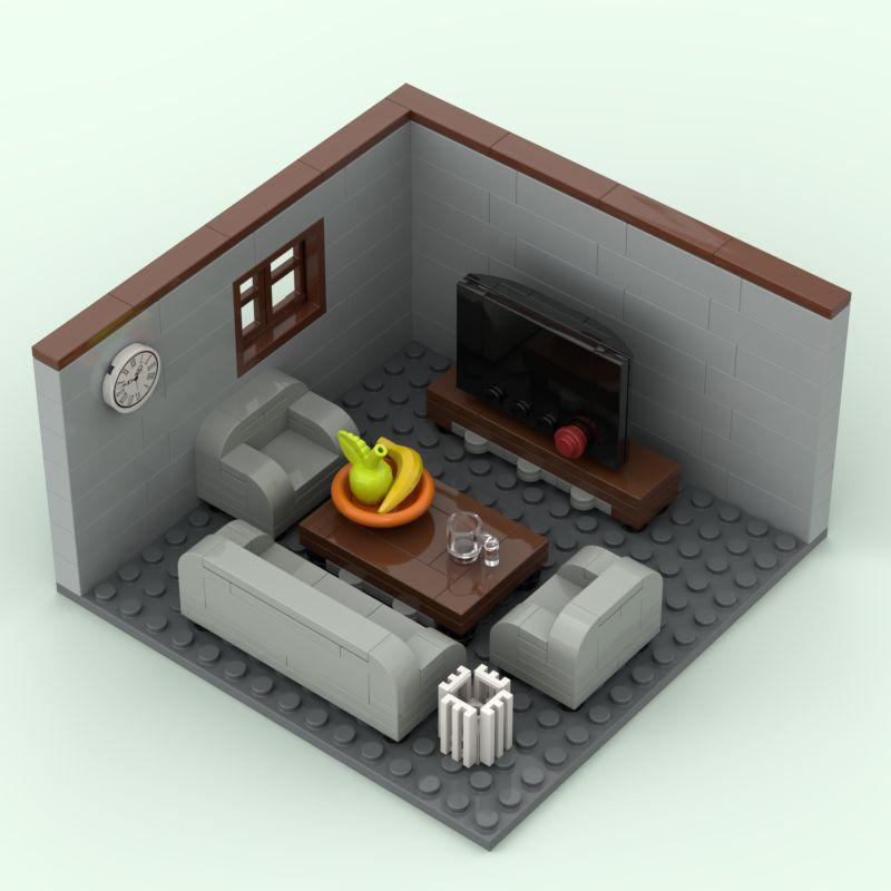 Панорамный вид Угловая комната Бар Кухня Сцена Сделай сам Сборка Праздничный подарок Украшение Строительный блок