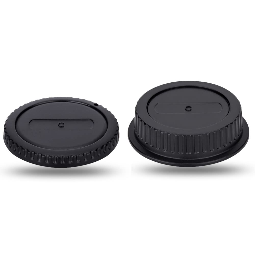 JJC Canon Mount Rear Lens Caps and Body Caps for Canon EOS 5D III 6D 1DX III and Other Canon Mount Cameras and Lenses EF/EF-S (2 Pairs) 90D, 80D, IV,