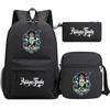 Wednesday Inspired Teen School Backpack Set 3pcs Oxford Fabric Dual Shoulder Bag Boys Girls Street Style