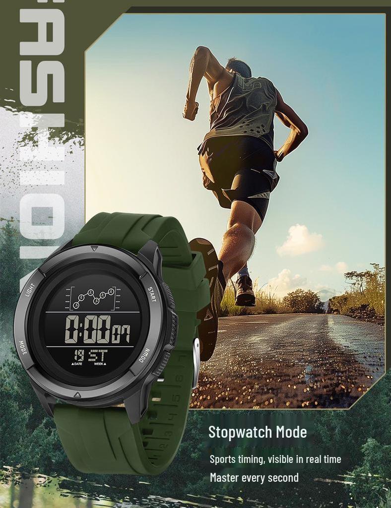 SANDA Уличные Многофункциональные Водонепроницаемые Мужские Часы с Большим Экраном для Студентов