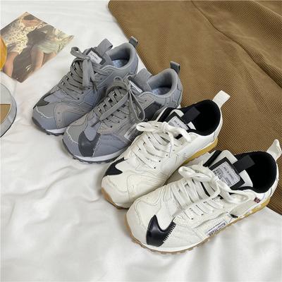 Весенние новые кроссовки на платформе, женские, студенческие, повседневные, для уличной съемки, ретро, трендовые, легкие кроссовки для бега