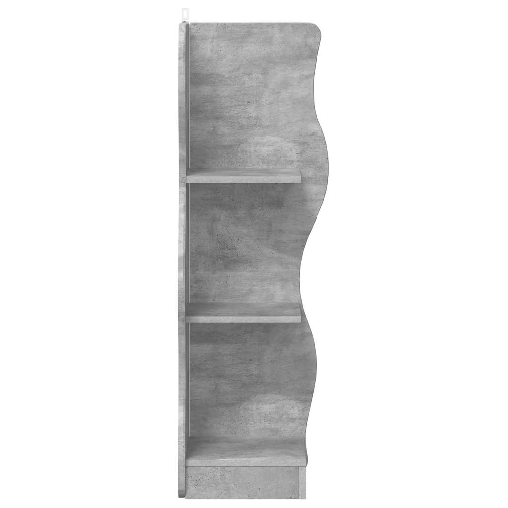 Corner Shelf with Shelf Concrete Grey 34 x 33 x 102 cm Wood Based Material
