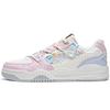 Li Ning Light Blue Thick Sole Height Increasing Non Slip Wear Resistant Lightweight Low Top Skate Shoes Women Sneakers White Pink AGCS252-11