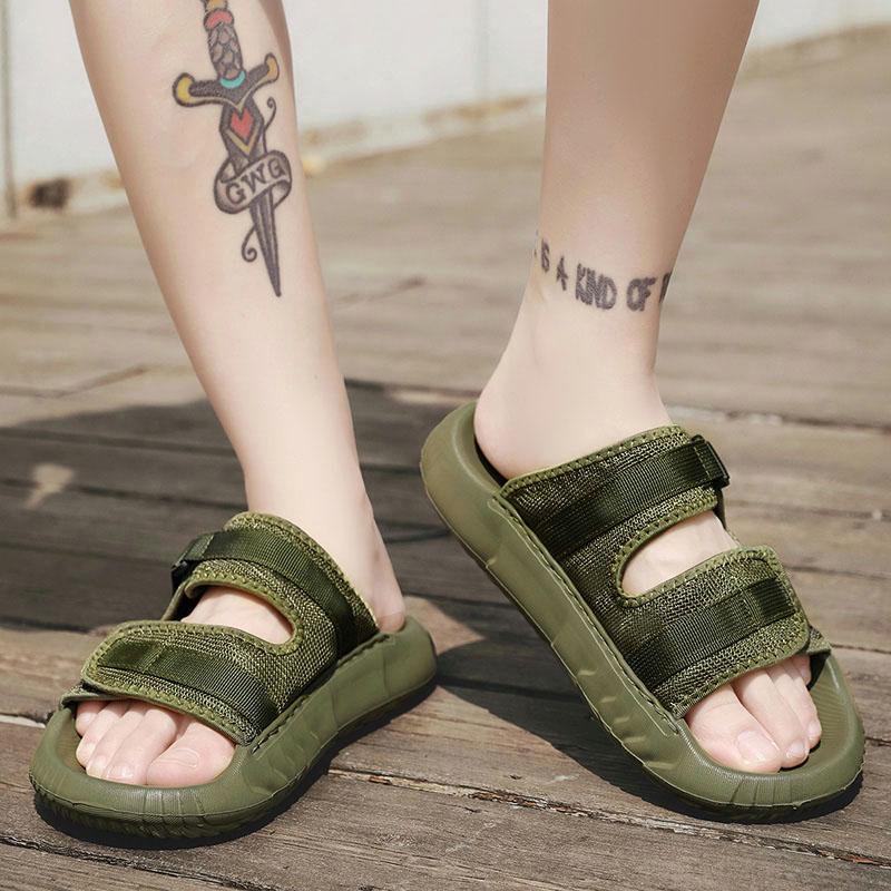 Мужские удобные сандалии дышащие балетки новые мужские спортивные шлепанцы уличные шлепанцы на толстой подошве пляжные сандалии летняя повседневная обувь