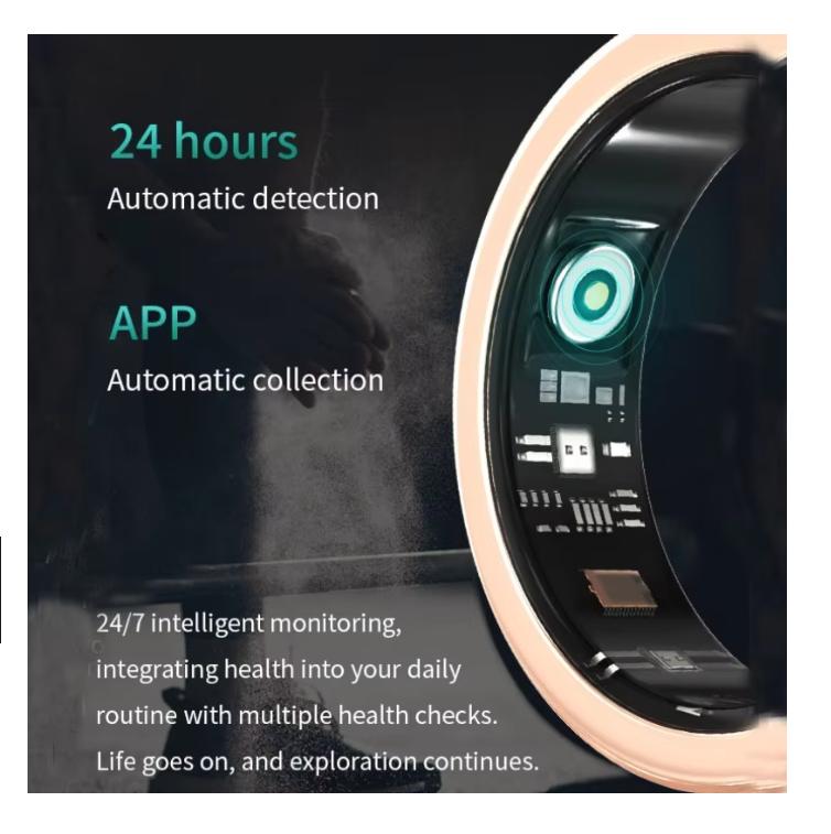 2026 Алмазное умное кольцо Монитор сердечного ритма Водонепроницаемое Bluetooth Отслеживание сна Фитнес-кольцо