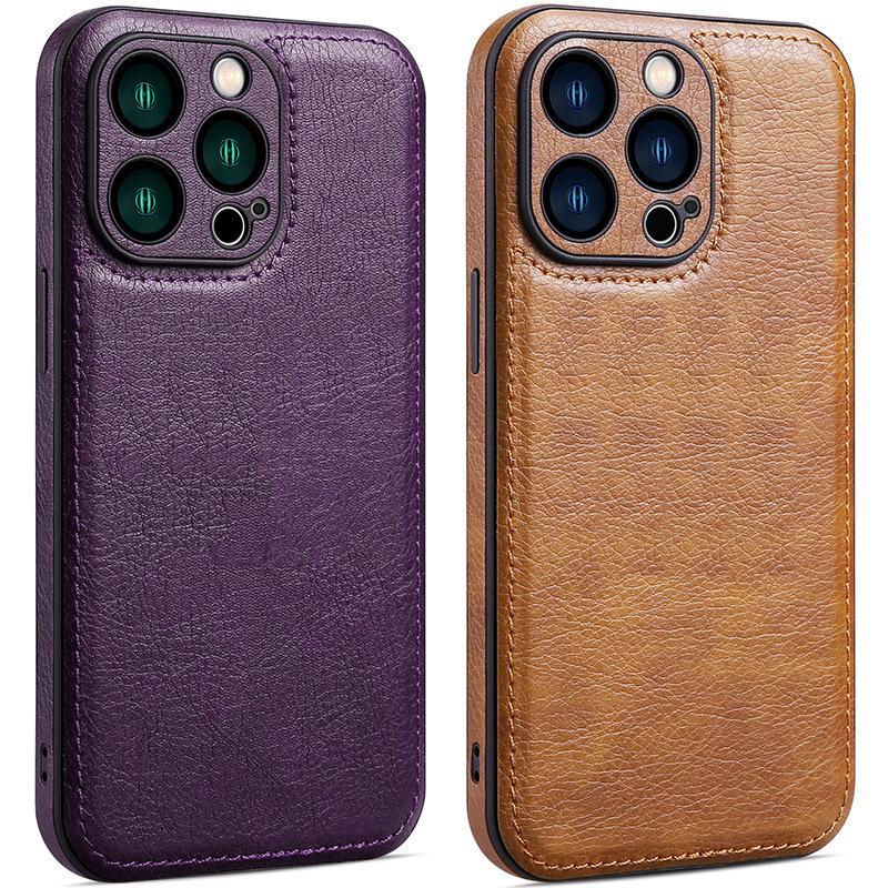 Премиальный кожаный противоударный чехол для iPhone 17 Pro Max