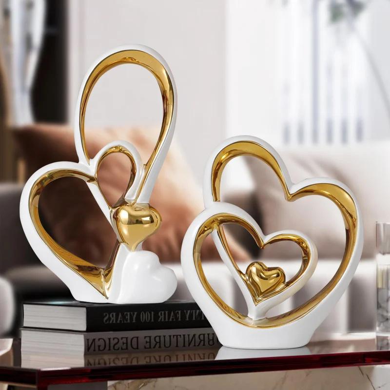 Скандинавская романтическая атмосфера скульптура украшение керамическая любовная связь свет роскошь сочетание домашний День святого Валентина украшение