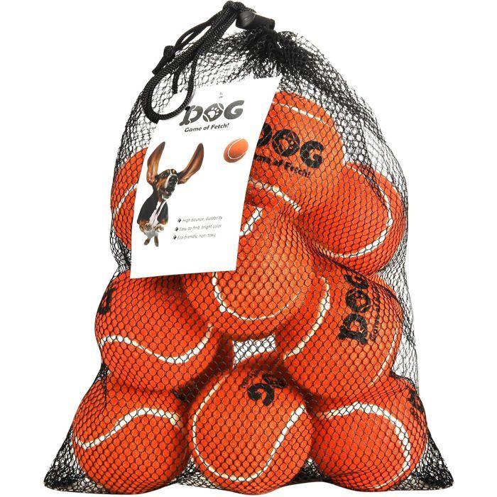Balles de tennis pour chien - Lot de 12 (6,35 cm) - Flottantes - Rebond optimisé - Caoutchouc naturel