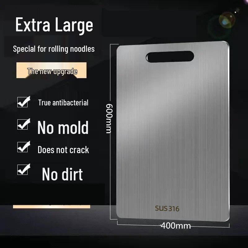 Антибактериальная разделочная доска из нержавеющей стали пищевого класса - Сверхпрочная и устойчивая к плесени, Идеальна для кухни и приготовления теста