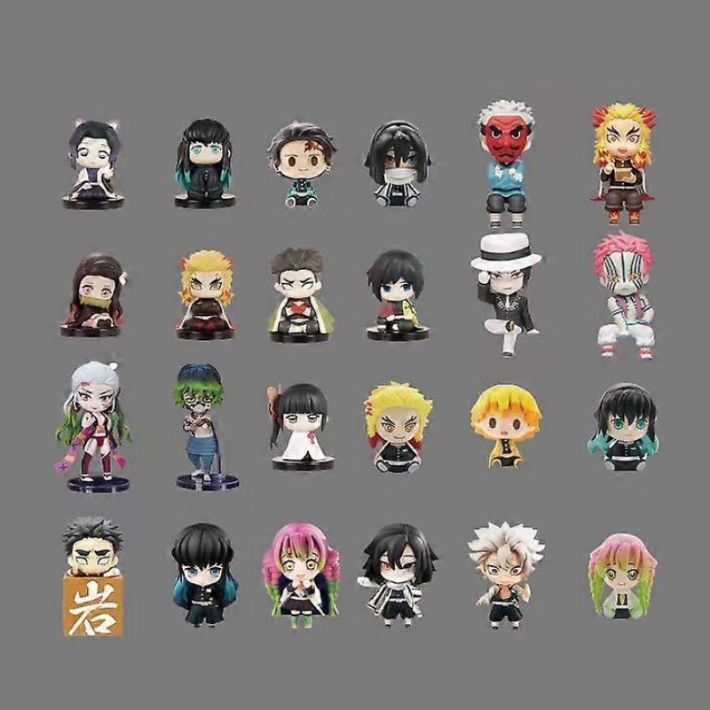Demon Slayer MINI Tanjiro Zenitsu Inosuke Muichirou Giyuu Anime Figures Action Figurine Model Collectible Statue