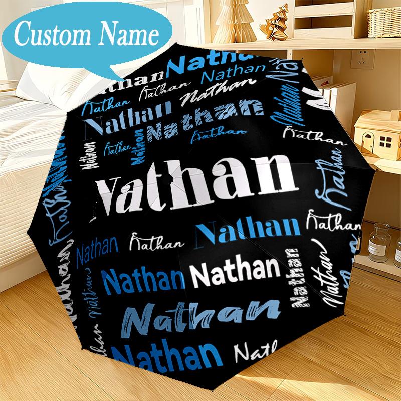 Custom Name Umbrella Your Name Art Design Umbrella 8-Frame for Travel, Camping, Casual Lightweight Portable, Essential for Family Gifts