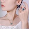 Jewelry Set, Stud Earrings, Rings, Necklaces, Colorful Treasures, Emeralds, Light Luxury And High-End Women