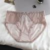 Female Spring and Summer Simple Sexy Lace Stitching Mesh 10A Grade Antibacterial Breathable Mid Waist Underwear