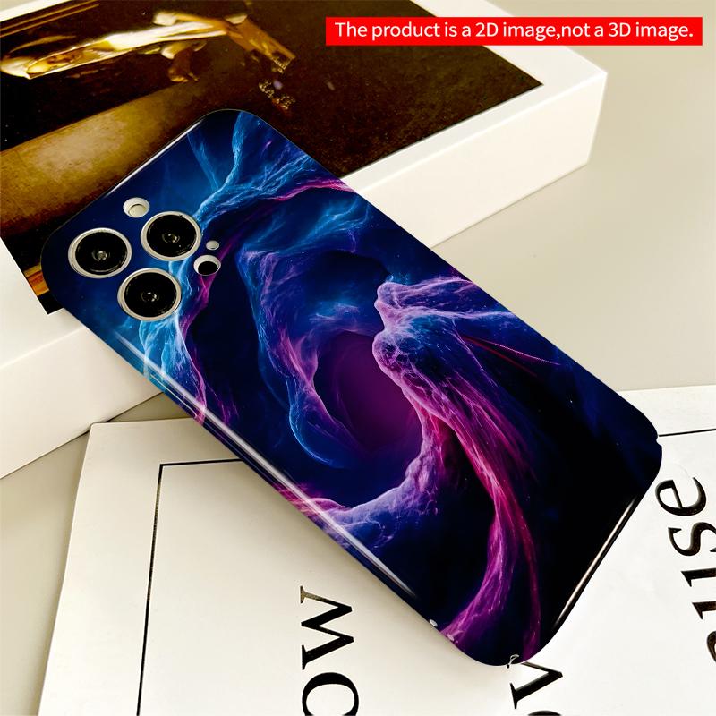 2DFlat Cosmic Nebula Flow Phone Case All inclusive film hard iPhone case, compatible with iPhone 18 Pro Max 17 16 15 14 13 12 11