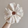 Korean Scrunchies Silk Satin Vintage Floral Hairtie for Pony Hair Band Beach Accessories Rolled Up Women and Girls Fashion Style