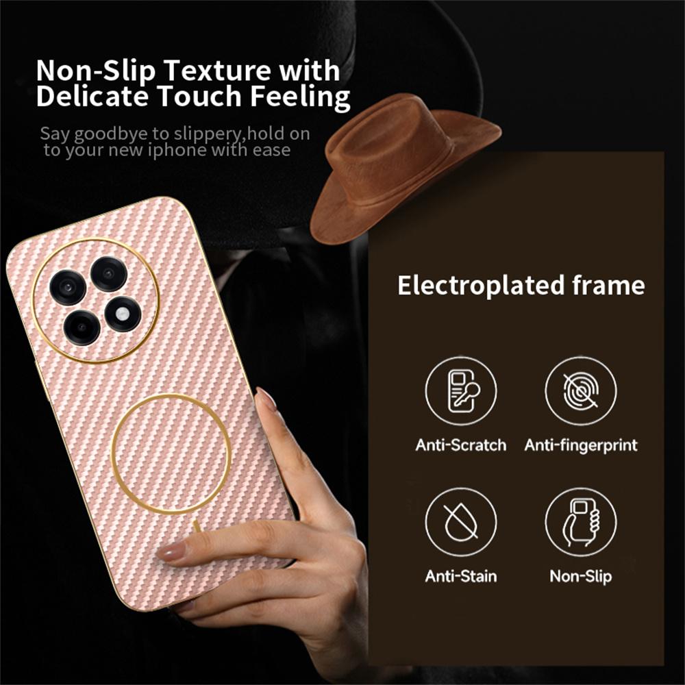 For OnePlus Ace 5 5G/5 Pro 5G/13R 5G Phone Case Carbon Fiber Textured Electroplated TPU Back Cover