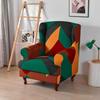 Geometric Wing Chair Cover Stretch Spandex Wingback Chair Covers Armchair Slipcover Furniture Protector Cover With Seat Covers