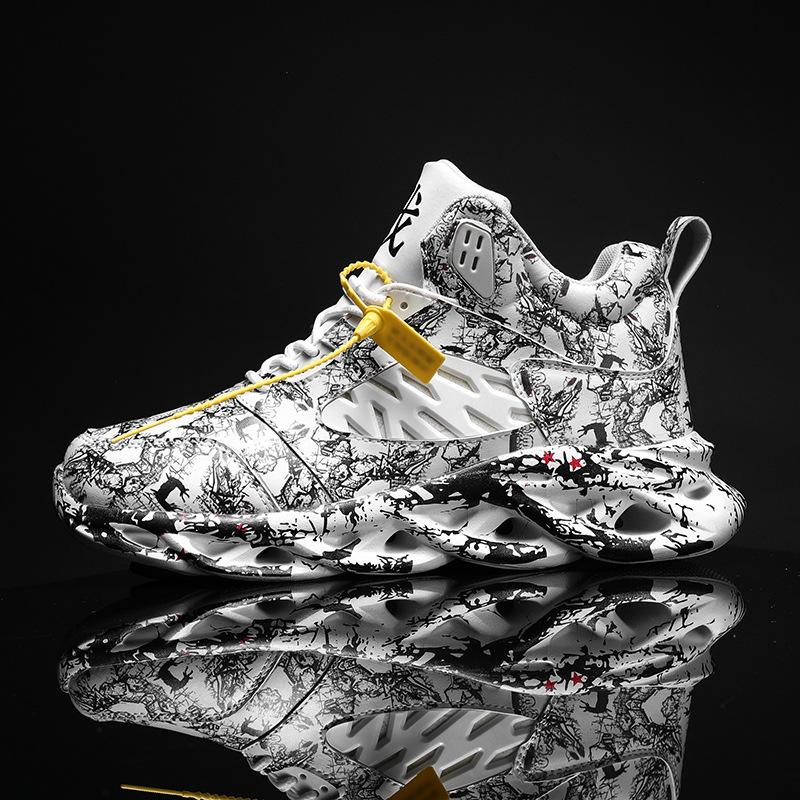 Мужские трендовые универсальные кроссовки на толстой подошве, увеличивающие рост, корейская версия, дышащие, для бега, больших размеров, спортивная трендовая обувь, баскетбольные кроссовки