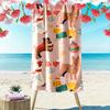 Festive Furry Friends Frolic Print Beach Towel, Quick Drying, Suitable for Travel, Outdoor Sports, Jogging, the Beach and Swimming, Gift