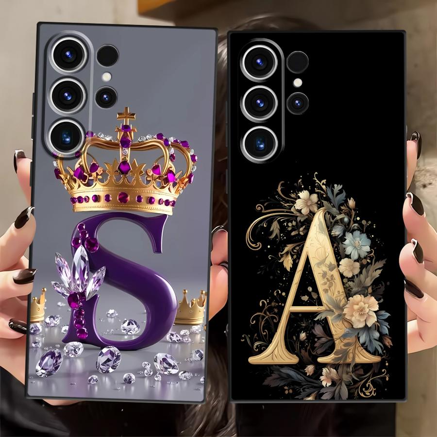 Черный Мягкий Чехол для Телефона для Samsung Galaxy S24+ S23 FE S21 S24 Plus S23+ S20 Note 20 10 S25 Ultra S22 S25+ Персонализированный