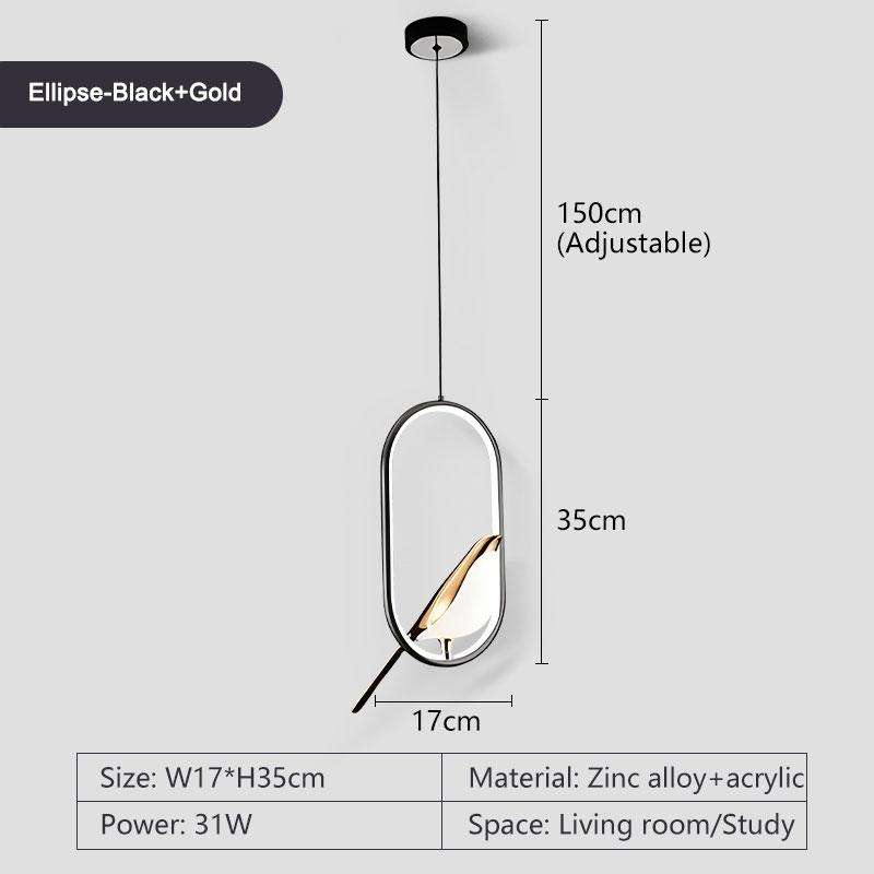 Rotatable Magpie Bird LED Pendant Light for Bedside Bedroom Indoor Gold Silver Hanging Lighting Chandelier Lamps Foyer AC85-265V