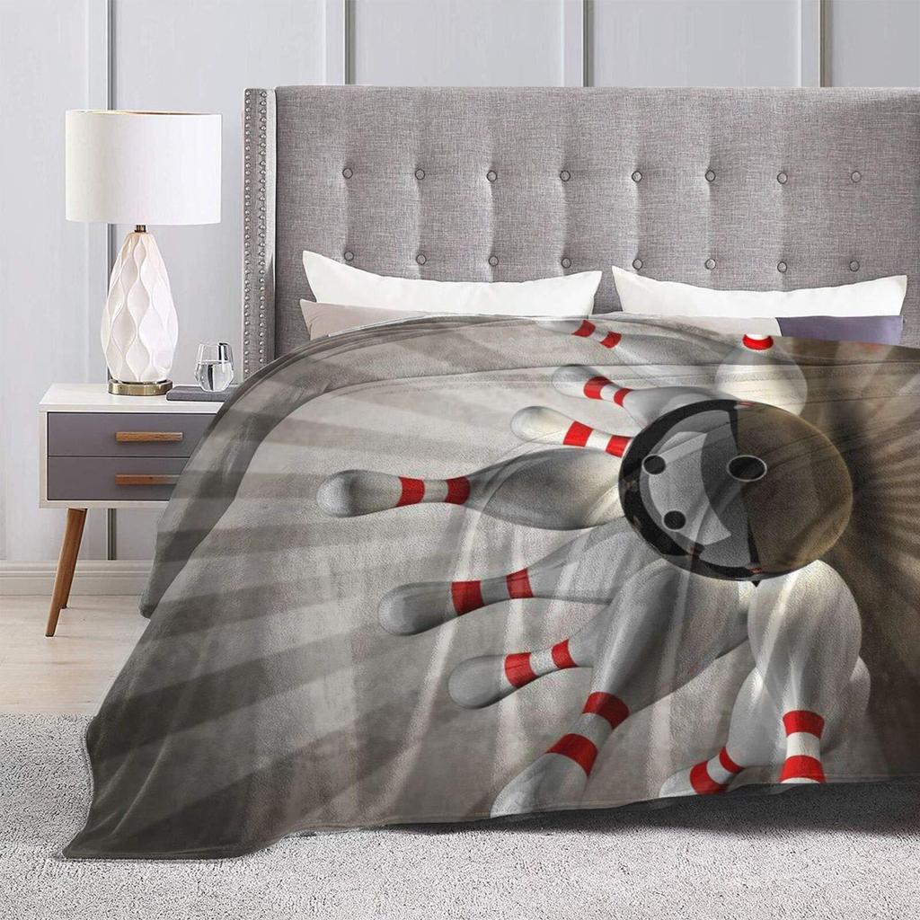 Bowling sport revival digital-printed polyester Bedroom velvet flannel soft sofa cover blanket Fleece soft sofa cover blankets