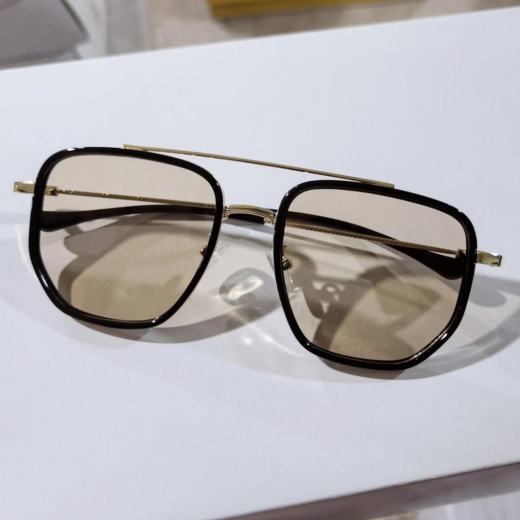 Trendy Square Sunglasses Fashion Vintage Double Bridge Casual Sun Glasses Women Stylish Oversized Brand Design Shades